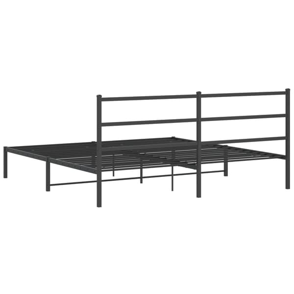 vidaXL metalsengestel med hovedgærde sort 193x203 cm