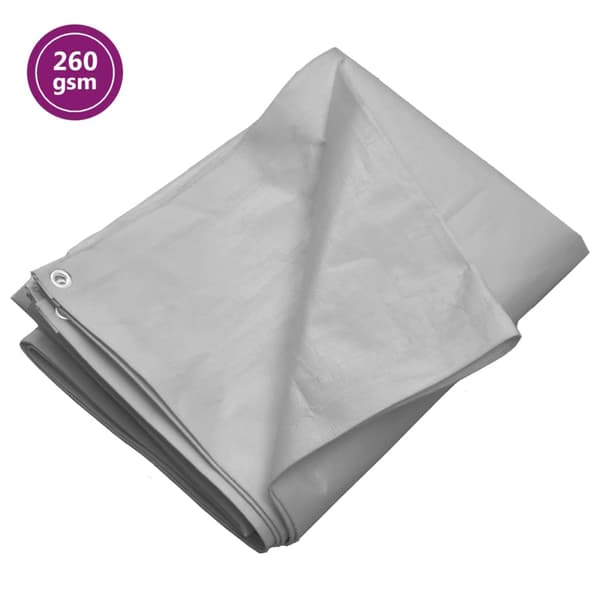 vidaXL Pressu, 260 g/m², 3x4 m, harmaa, HDPE
