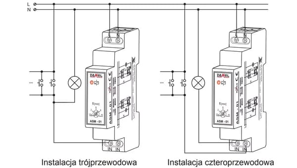 Trappetimer 12V til 240V til skinne ASM-01/U ZAMEL