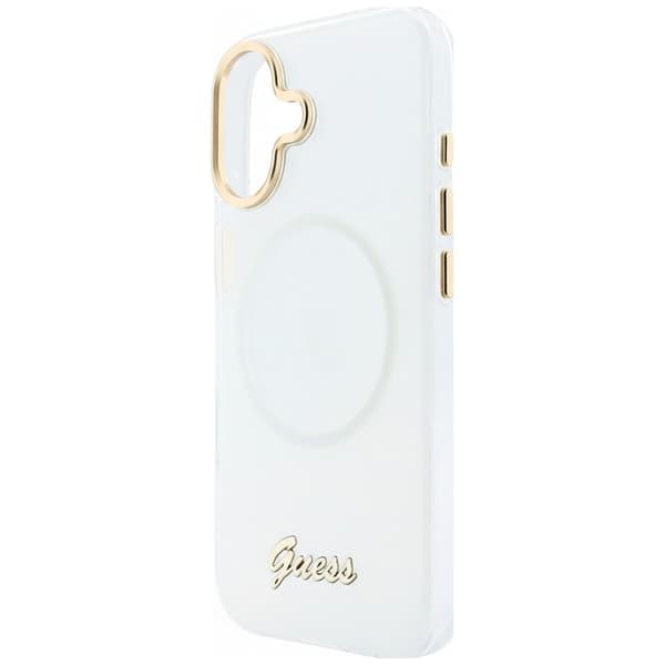Guess IML Gradient Script Metal MagSafe-etui til iPhone 17, hvidt