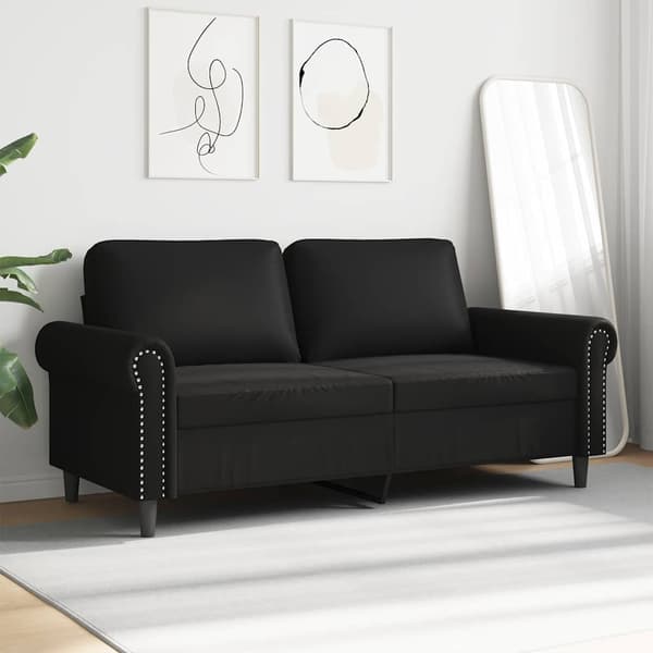 vidaXL 2-sitssoffa, svart, 140 cm, konstläder