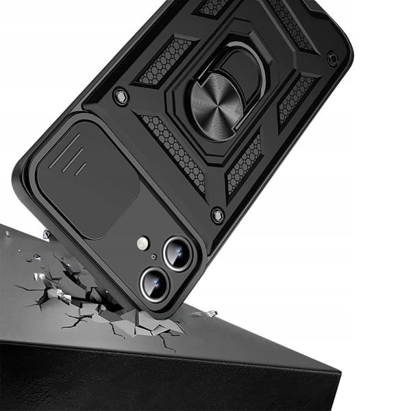 Etui til IPHONE 16 PLUS DEFENDER CAMERA ARMOR SLIDE RING + GLAS