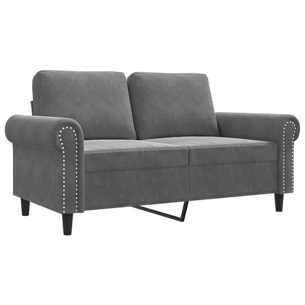 vidaXL 2-sitssoffa mörkgrå 120 cm klädd i sammet