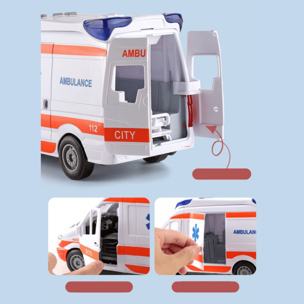 AMBULANS MED BÅRAR - LJUS, LJUD