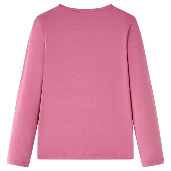 Barn långärmad T-shirt, hallon, 92