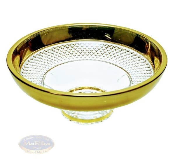 krystalskål 15 cm, guld
