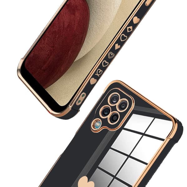 Etui til Samsung Galaxy A12 / M12 / A12 2021, Electro heart, sort