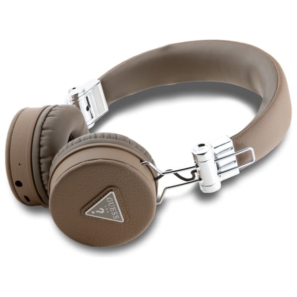 Guess Grained Classic Round Shape Bluetooth ENC Over-Ear-hörlurar, bruna