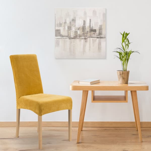 Överdrag 4 till stol 35x30x55 senapsgrå