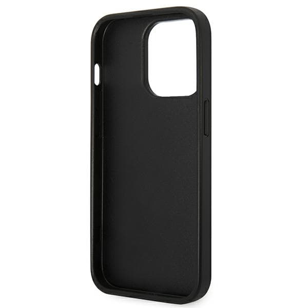 Karl Lagerfeld Saffiano Karl`s Head Patch-etui til iPhone 14 Pro, sølv