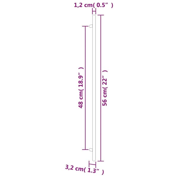 vidaXL skabsgreb 10 stk. sort 480 mm rustfrit stål