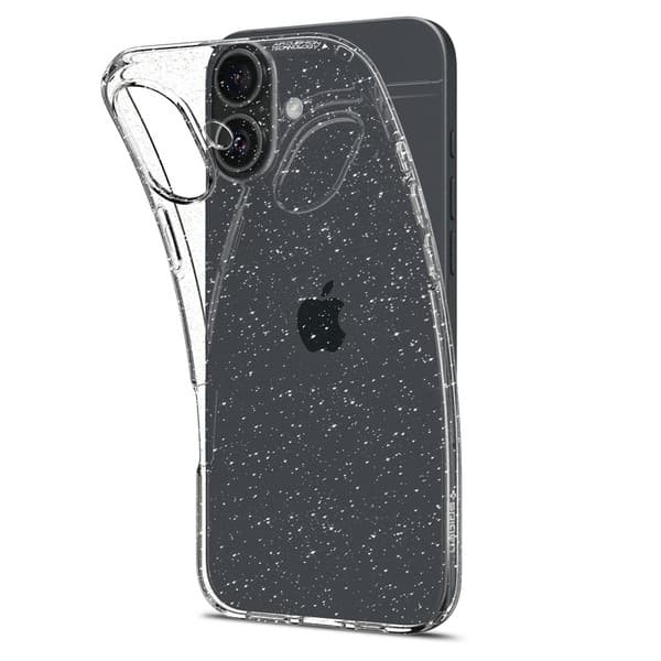 Spigen Liquid Crystal Glitter Cover til iPhone 16 Plus, Klar med Glitter
