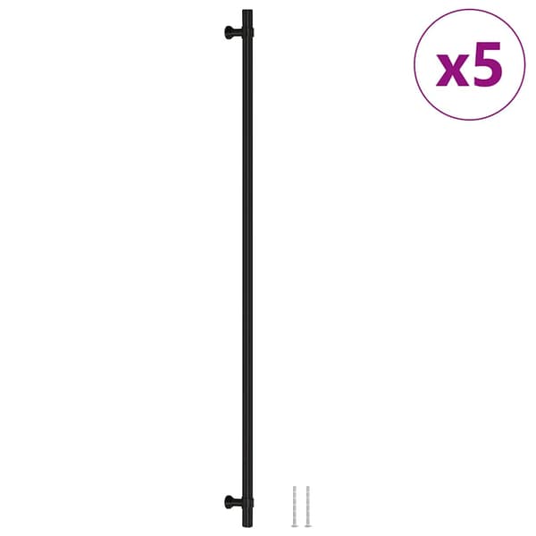 vidaXL skabsgreb 5 stk. sort 480 mm rustfrit stål
