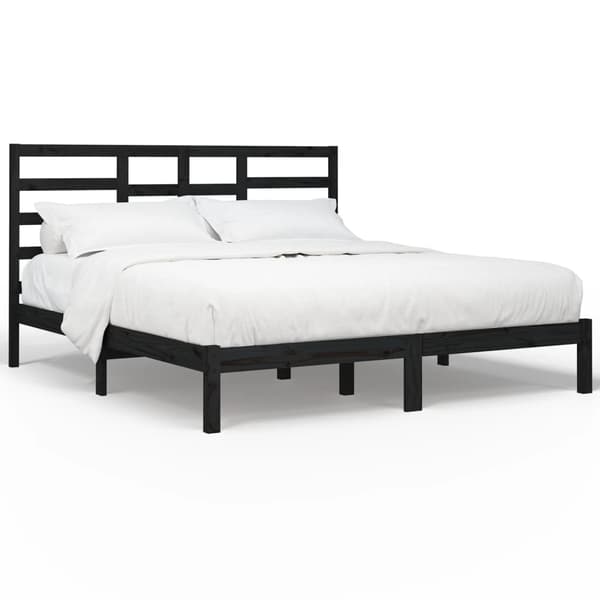 vidaXL sengestel sort massivt træ 200 x 200 cm