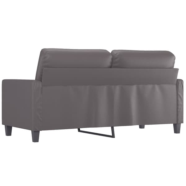 vidaXL 2-sitssoffa, grå, 140 cm, konstläder