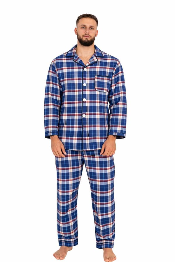 Herr Etamina Pyjamas M långärmad och byxor Knappkrage Bekväm
