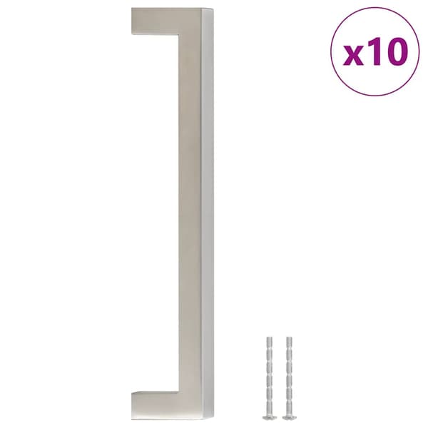 vidaXL skabsgreb, 10 stk., sølv, 160 mm, rustfrit stål