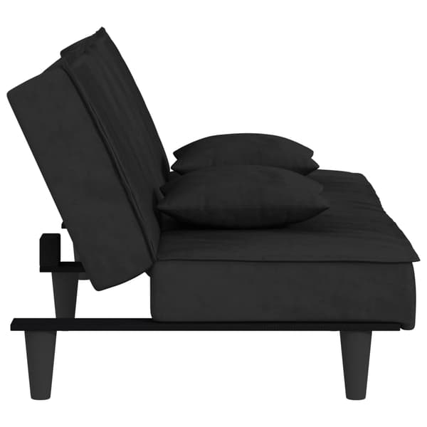 vidaXL Bäddsoffa, svart, sammet