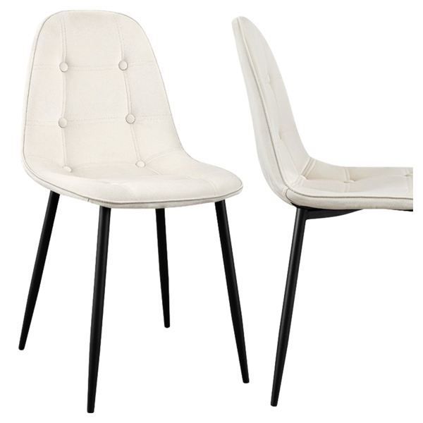 Aristo fløjlsstol, beige, sorte ben