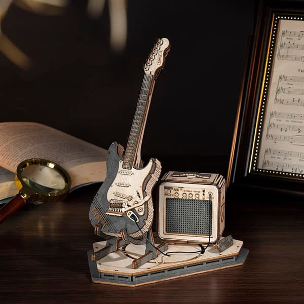 Robotime 3D Träpussel Elgitarr