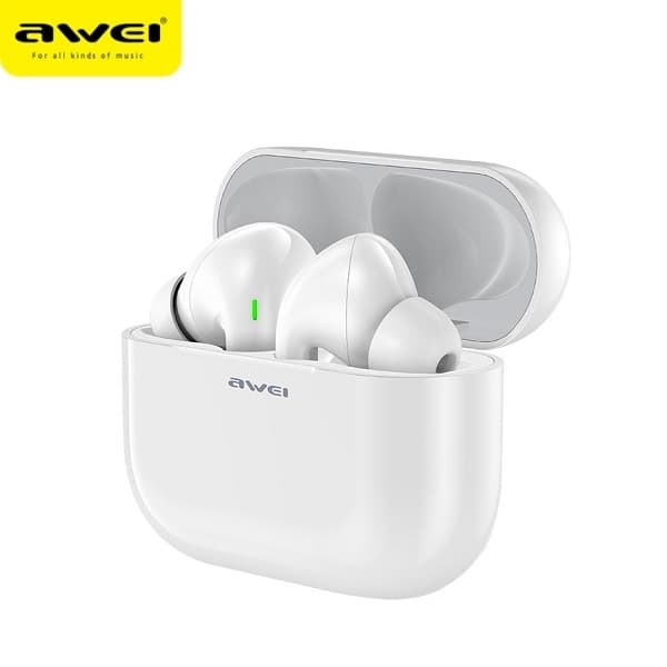 AWEI Bluetooth 5.0 T29 TWS hovedtelefoner + dockingstation hvide