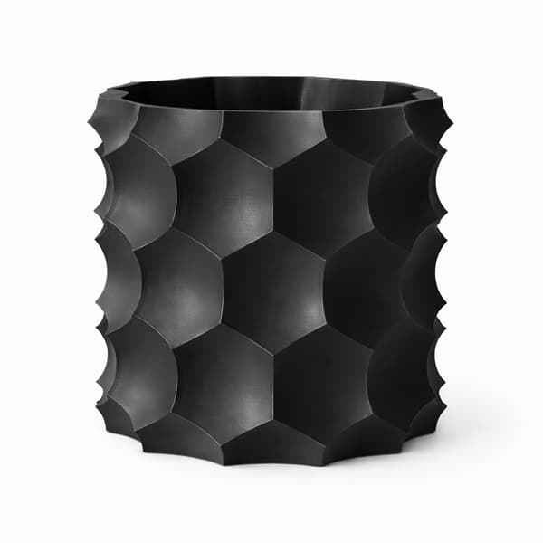 Sort 3D geometrisk urtepotte, moderne dekorativ til planter
