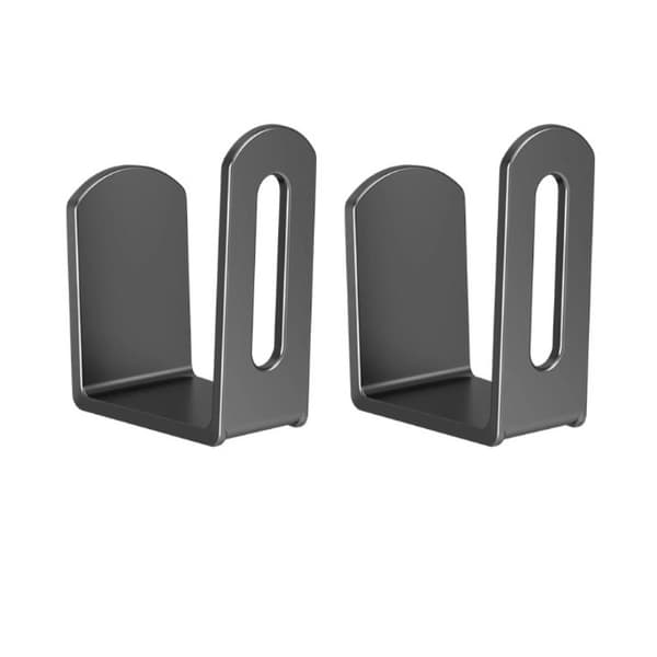 2x Väggfäste för router, dekoder, wifi-modem + monteringslim (svart)