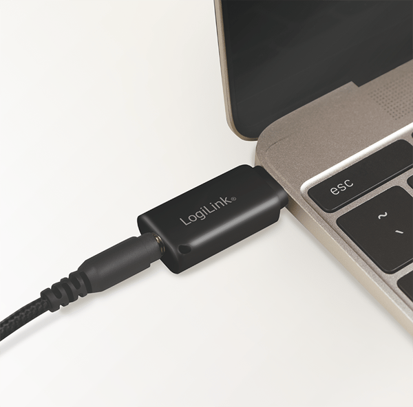 USB-C til 3,5 mm lydadapter, USB 3.2, sort - LogiLink UA356