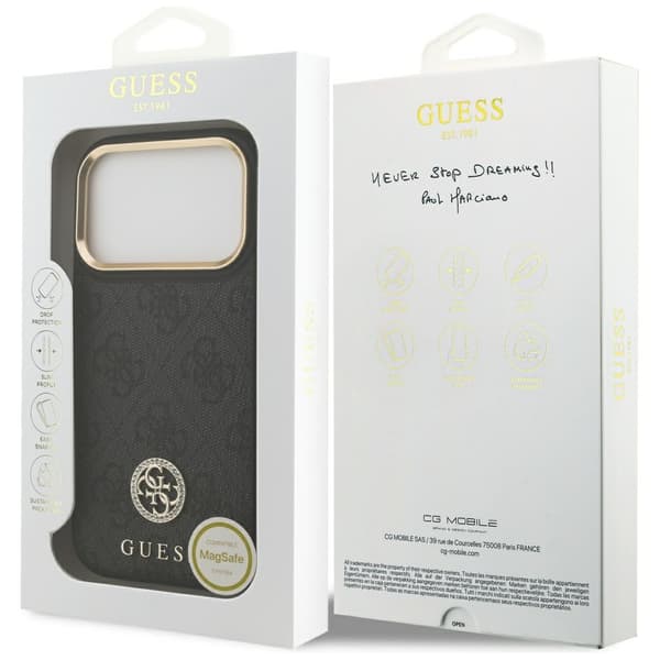 Guess 4G Strass Logo MagSafe-etui til iPhone 17 Pro, sort
