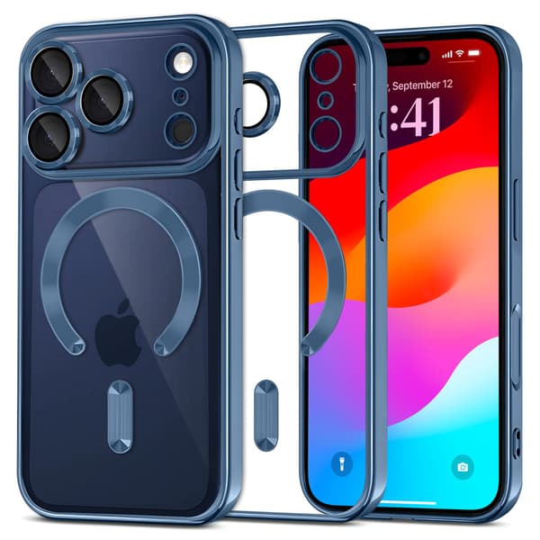 iPhone 17 Pro Electro MagSafe -kotelosetti - sininen + näytönsuoja