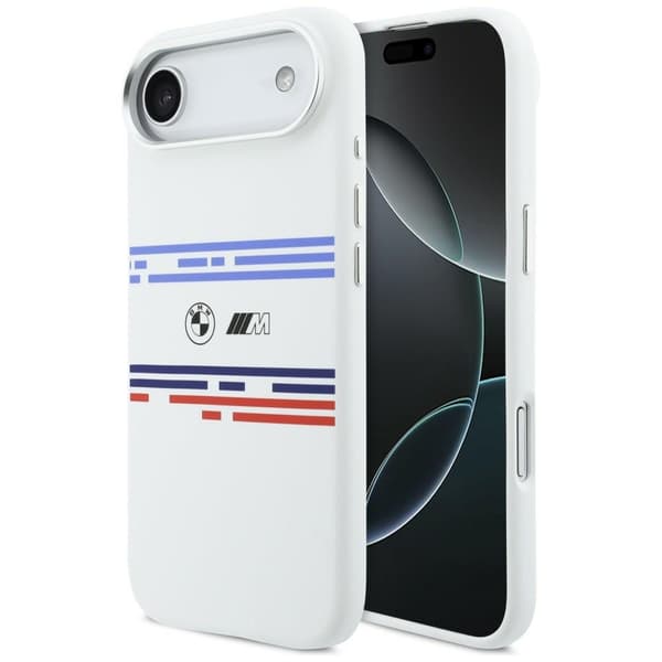 BMW M Silicon Horizontal Line MagSafe -kotelo iPhone Airille, valkoiseksi