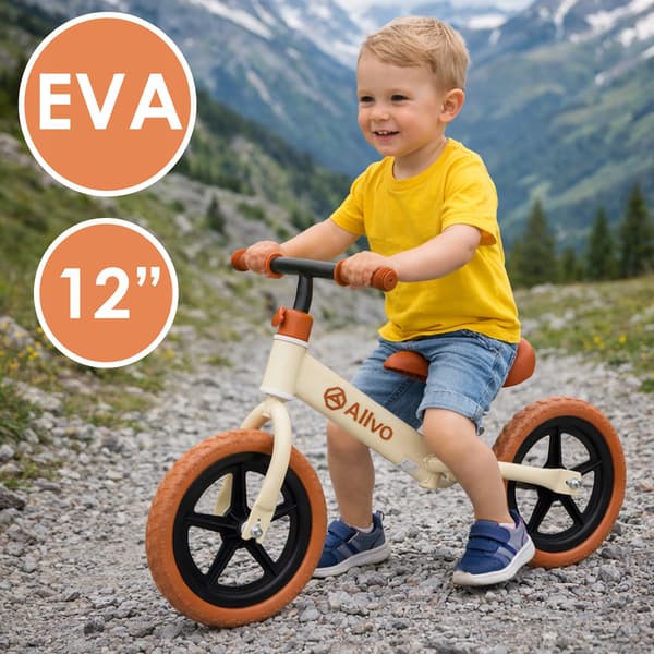 Allvo 12" Barn Balanscykel Beige ALV-U896N