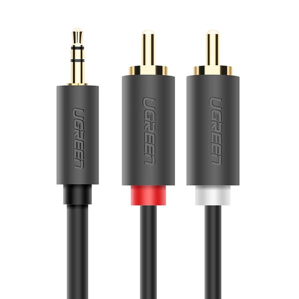 Lydkabel 3,5 mm minijack (han) - 2RCA (han) 5m - grå
