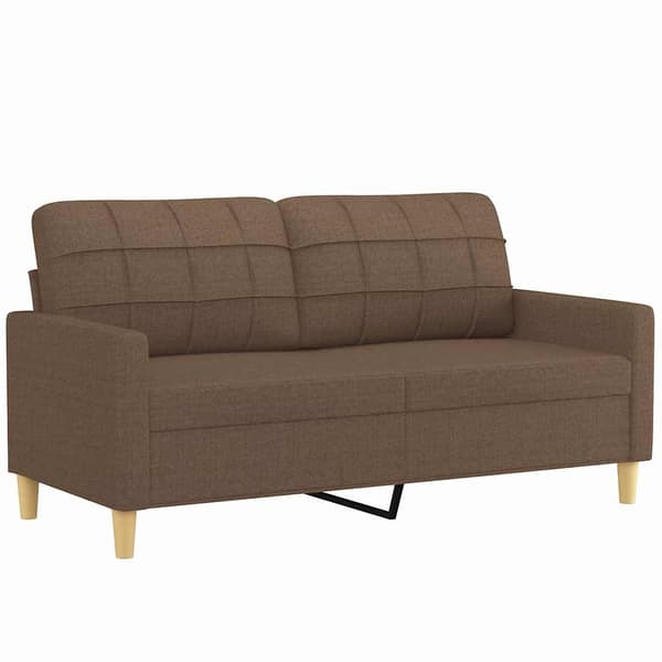 vidaXL 2-sitssoffa, brun, 140 cm, klädd i tyg