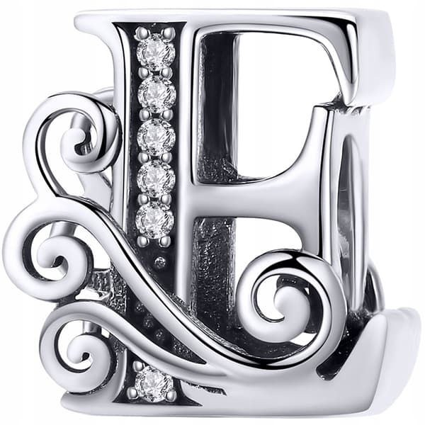 Berlocker bokstaven E silver 925 silver bokstavshänge pärla berlocker pr 925