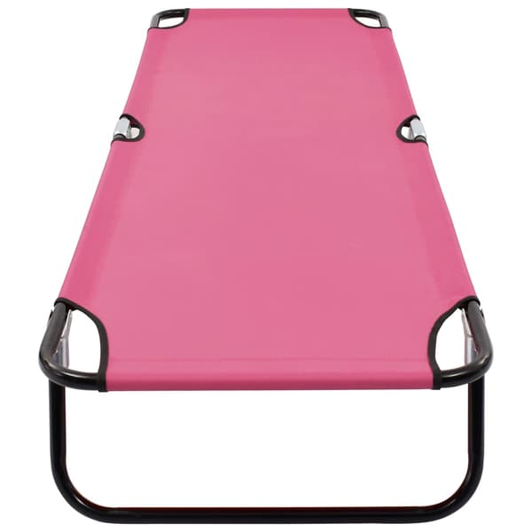 vidaXL foldbar liggestol stål pink
