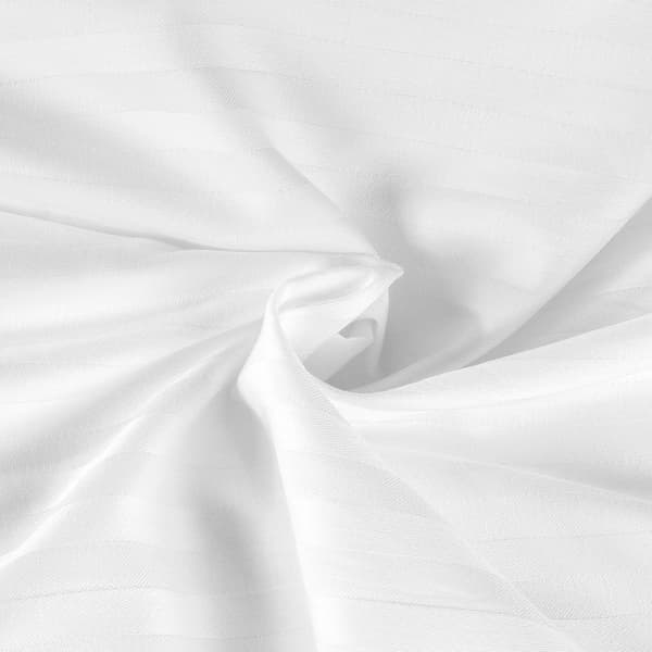 Bäddset 140x200 satin 100% BOMULL vit med klassiska ränder
