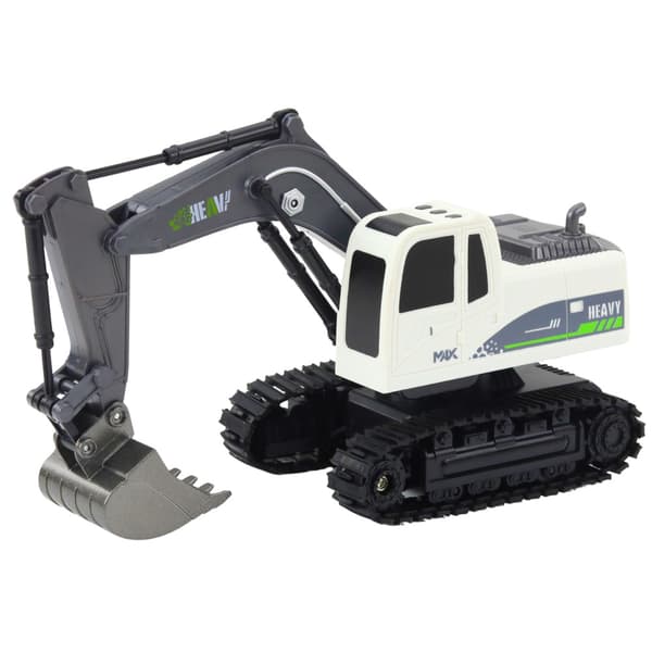Fjernstyret RC Crawler Gravemaskine Lys Lyder Hvid 1:24