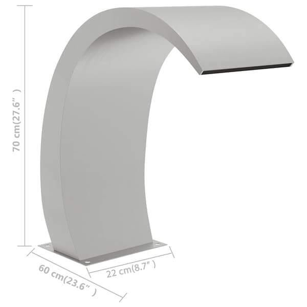 vidaXL poolfontæne 22x60x70 cm 304 rustfrit stål