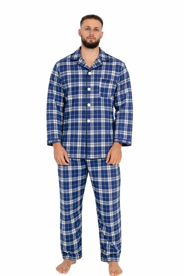 Herr Etamina Pyjamas M långärmad och byxor Knappkrage Bekväm