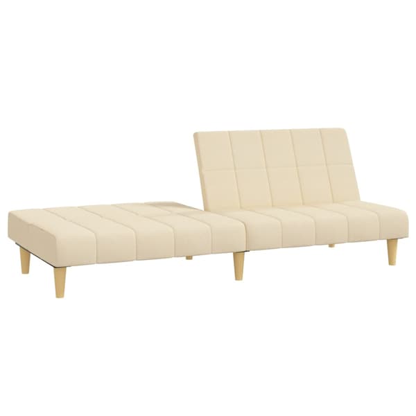 vidaXL 2-sits bäddsoffa, krämfärgad, klädd i tyg
