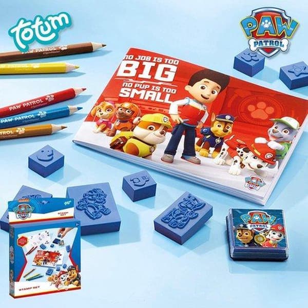 Paw Patrol stempler sæt farveblyanter blok