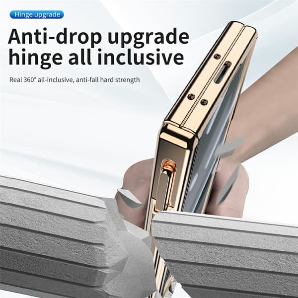 Etui til Samsung Galaxy Z Fold7 5G, med stativ, guld