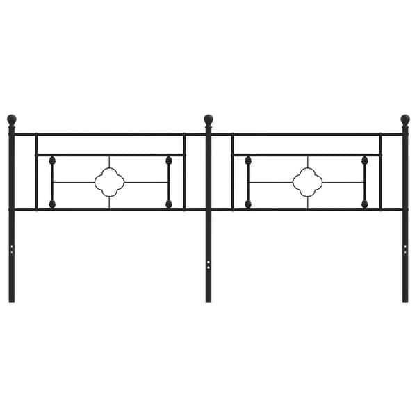 vidaXL metalsengegavl, sort, 193 cm