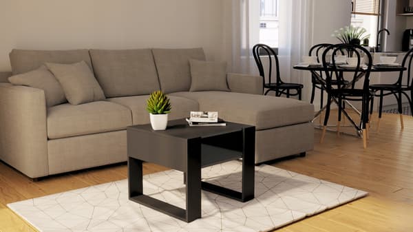 Sofabord 55x55cm sort retro sofabord loftbord