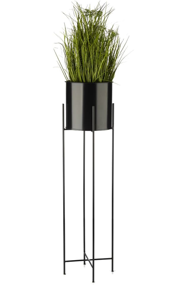Blomstativ med lock 95 cm svart