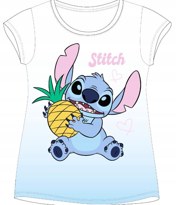 Stitch kortärmad bomullströja för flicka storlek 110