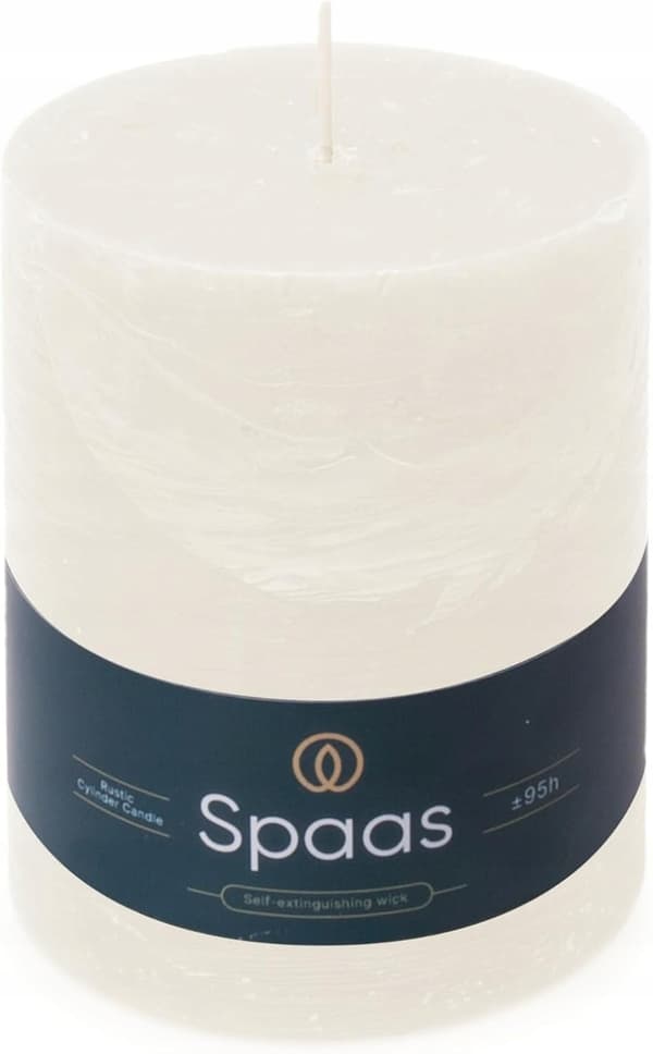 Spaas Rustikt Bloklys 100/130 mm 95 timer, Hvid