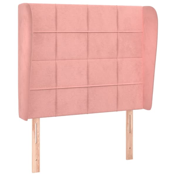 vidaXL Vingad nackstöd rosa 103x23x118/128 cm sammet