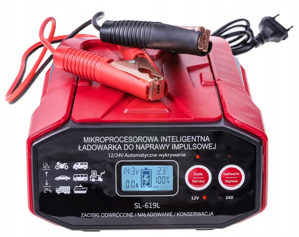 Bilbatterioplader 24V 12V 30A AGM START-STOP